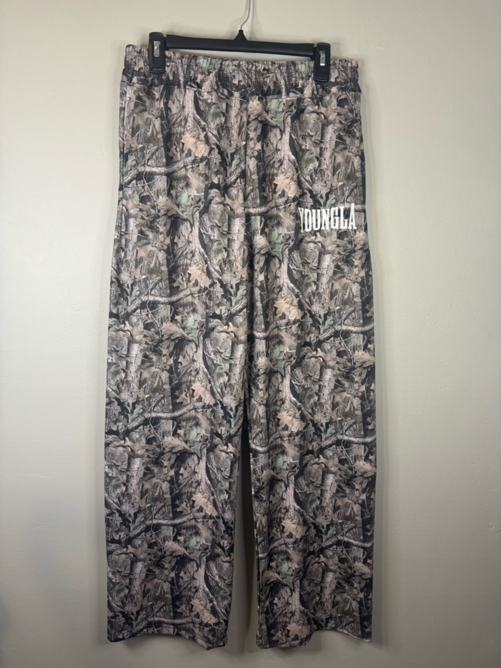 YoungLA Woodland Camo Pants with White Logo